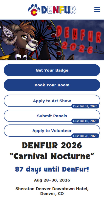 DenFur Mobile Website Screenshot