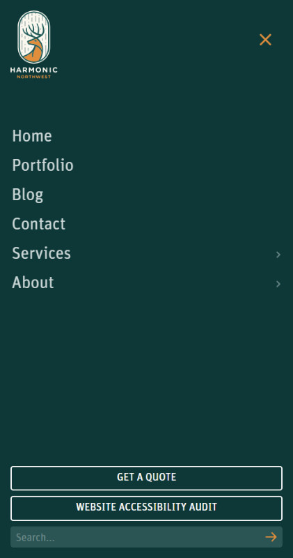 Harmonic Northwest Mobile Website Screenshot