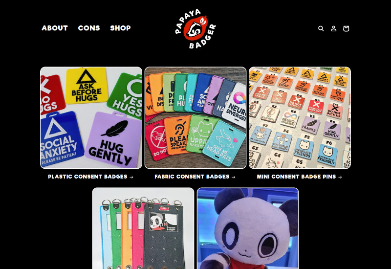 Papaya Badger Desktop Website Screenshot