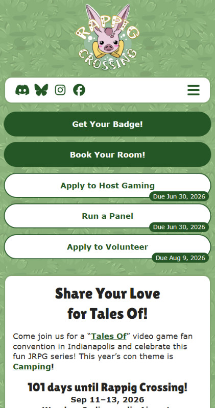 Rappig Crossing Mobile Website Screenshot