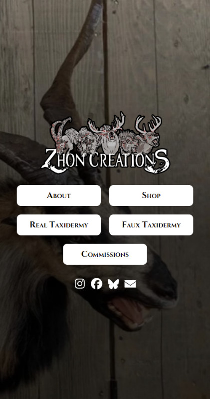 Zhon Creations Mobile Website Screenshot